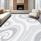 Monochrome Swirl Motion Pattern Rug
