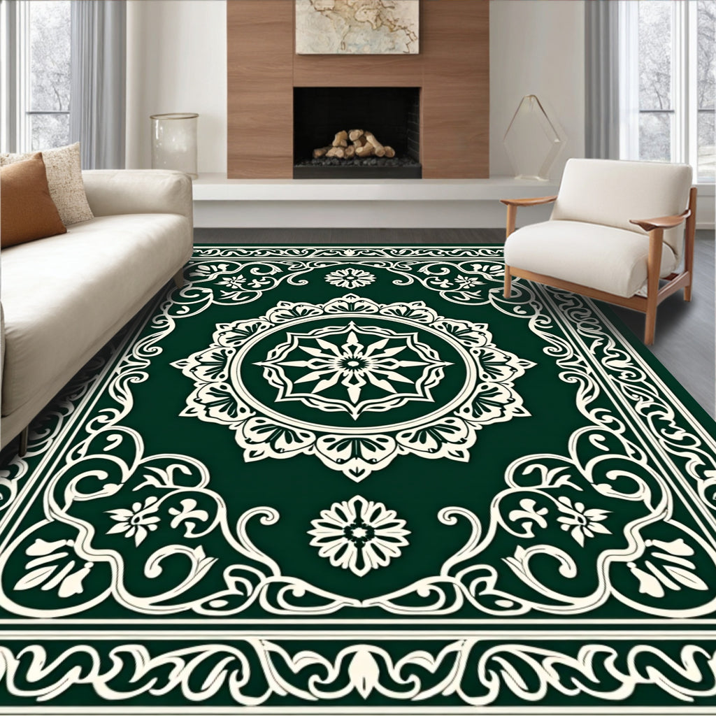 Ornate Floral Mandala Patterned Rug