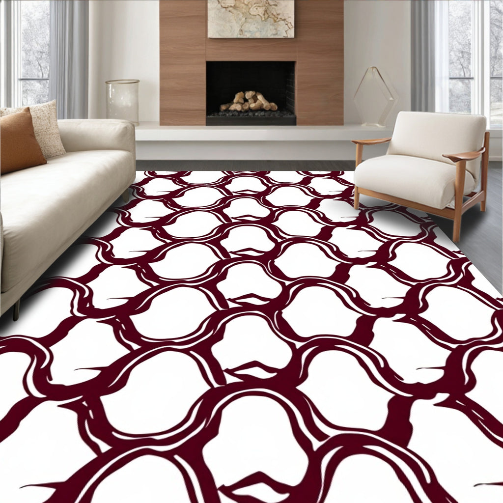 Interlocking Organic Lattice Pattern Rug