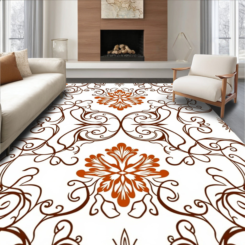 Antique Floral Swirl Pattern Rug