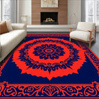 Bold Floral Mandala With Border Design Rug