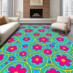 Groovy Daisy Circles Pattern Rug