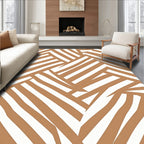 Brown Diagonal Striped Abstract Design Rug