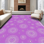 Radiant Starburst Patterned Purple Rug