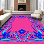 Vibrant Floral Swirls Design Rug