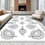 Ornate Paisley Floral Patterned Design Rug