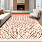 Chunky Orange Geo Pattern Rug