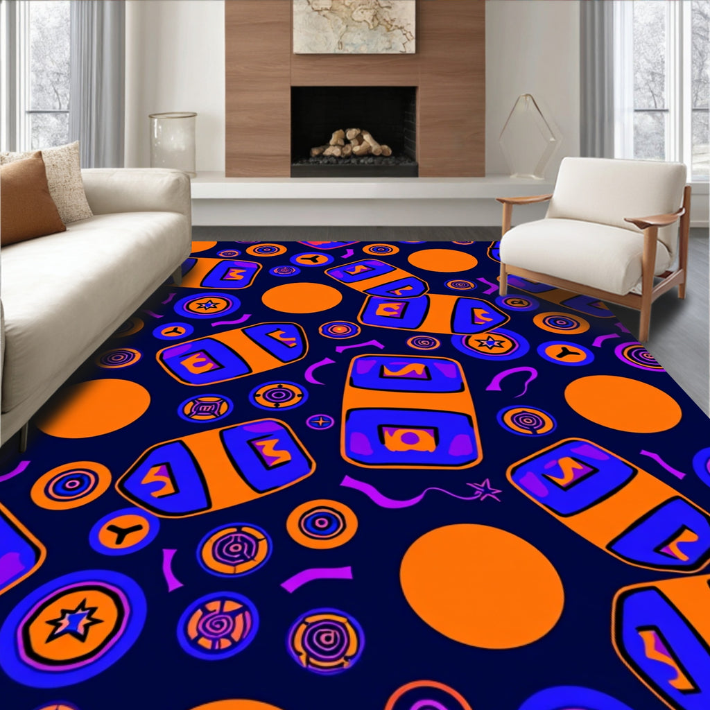 Bold Geometric Shapes Fun Pattern Rug