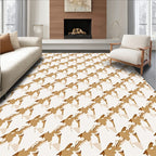 Brown Houndstooth Pattern Rug
