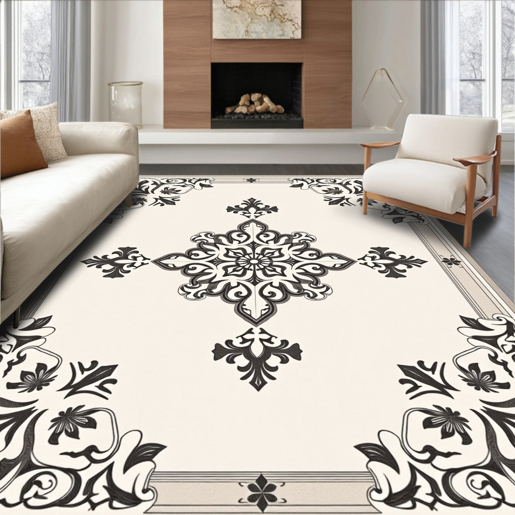 Classic Floral Mandala Inspired Design Rug