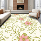 Pink Floral Swirls Pattern Rug