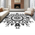 Intricate Floral Mandala Design Rug