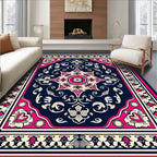 Bold Floral Design With Pink Accents Rug