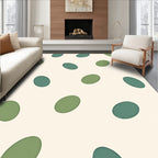 Green Oval Pattern Textile Rug