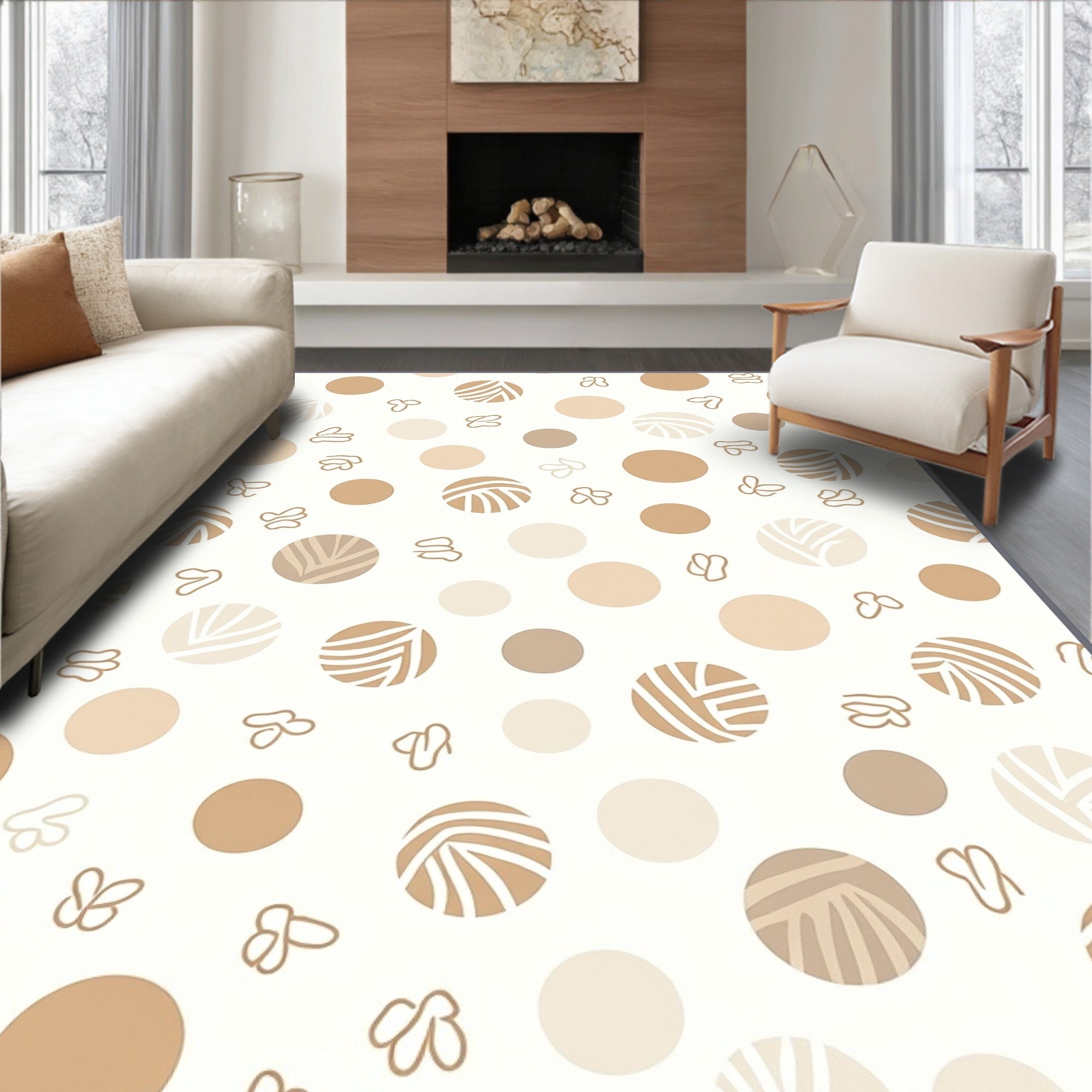 Polka Dot And Stripe Pattern Design Rug