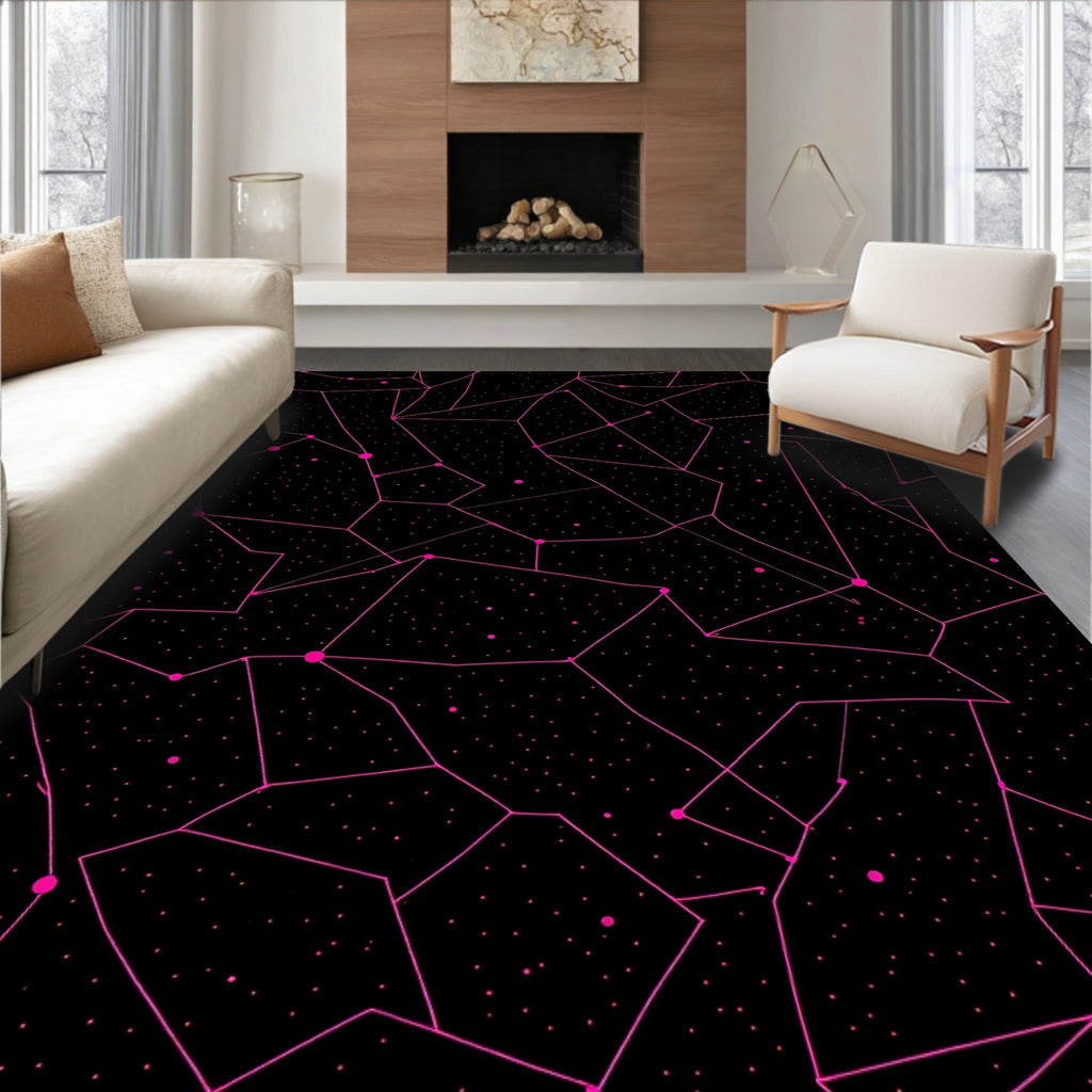 Geometric Star Map Design Rug