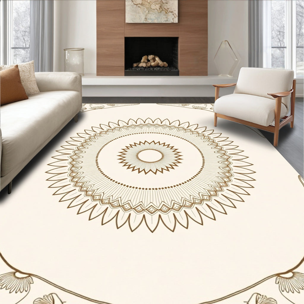 Radiant Bloom Mandala Pattern Design Rug