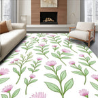 Pink Bloom Botanical Pattern Rug