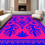 Bold Floral Scroll Pattern Rug