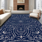 Ornate Swirling Floral Pattern Rug