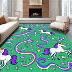 Whimsical Unicorn Star Rainbow Pattern Rug