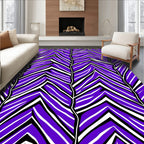 Bold Purple White Chevron Pattern Rug
