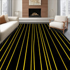 Black and Yellow Vertical Stripe Rug