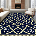 Nautical Anchor Geometric Pattern Rug