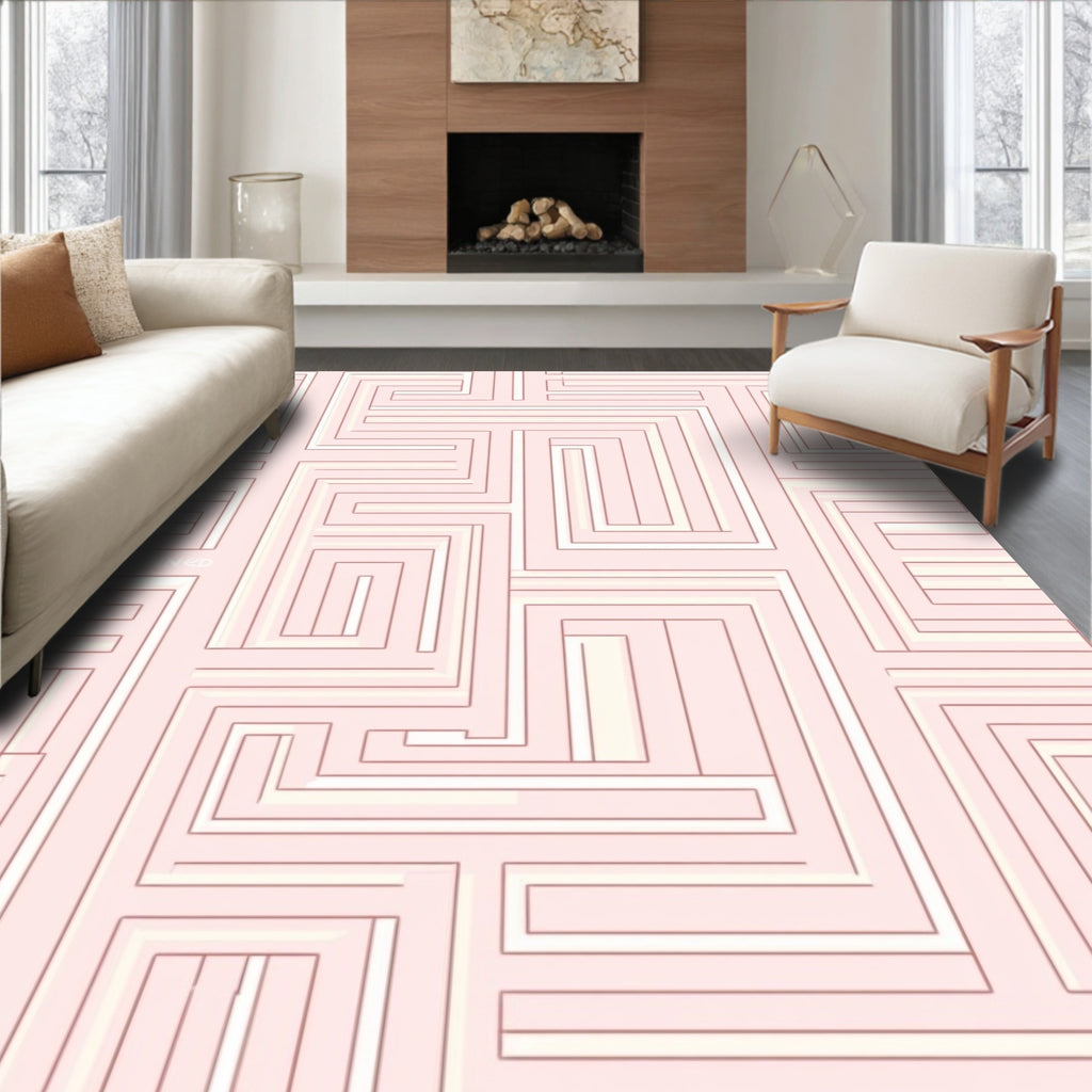 Geometric Maze Pattern Rug
