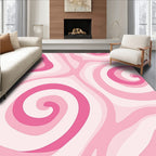 Pink Swirl Abstract Wave Pattern Rug