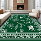 Nature Scene Bird Botanical Pattern Rug