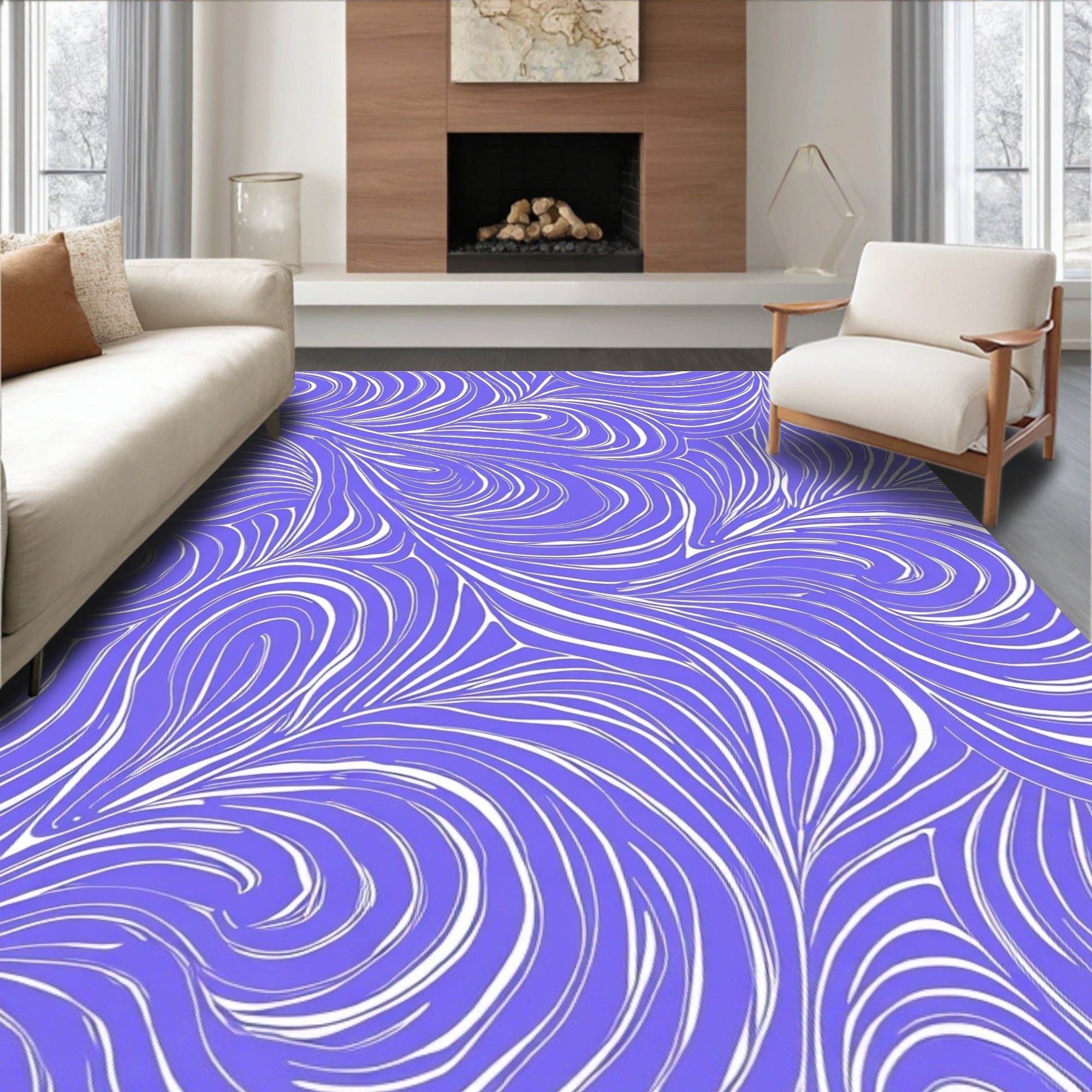 Vivid Swirls Abstract Pattern Rug
