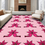 Pink Poinsettia Floral Arrangement Rug