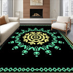 Mandala Yellow Mint Border Rug