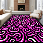 Bold Pink Swirl Pattern Rug