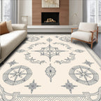 Intricate Floral Compass Motif Design Rug