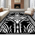 Monochromatic Intricate Geo-Floral Design Rug