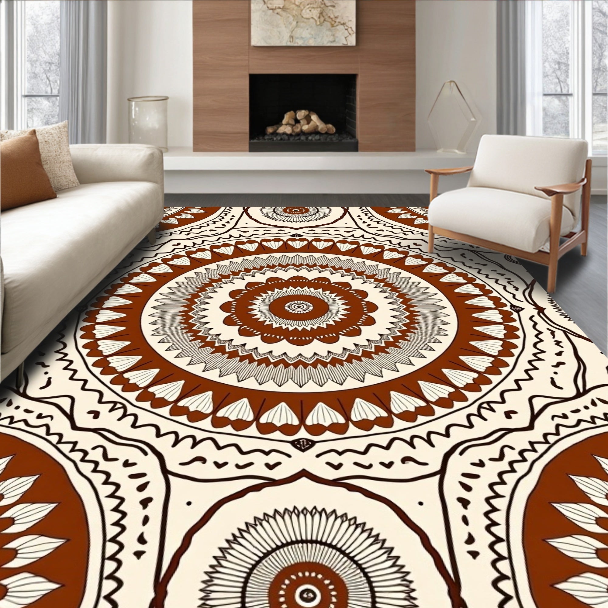 Tonal Medallion Pattern Design Rug
