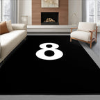 Bold Number 8 Black And White Rug