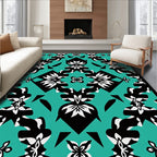 Bold Floral Geometric Teal Rug