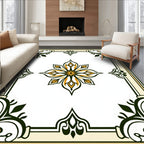 Ornate Floral Bordered Medallion Rug