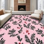 Pink Sprig Berries Foliage Rug