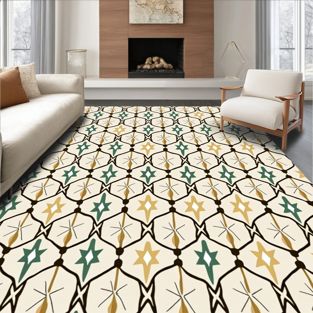 Geometric Starburst Pattern Rug