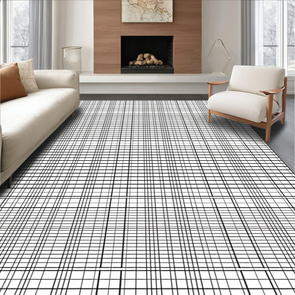 Grid lines abstract pattern Rug