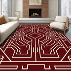 Intricate Geometric Maze Pattern Rug