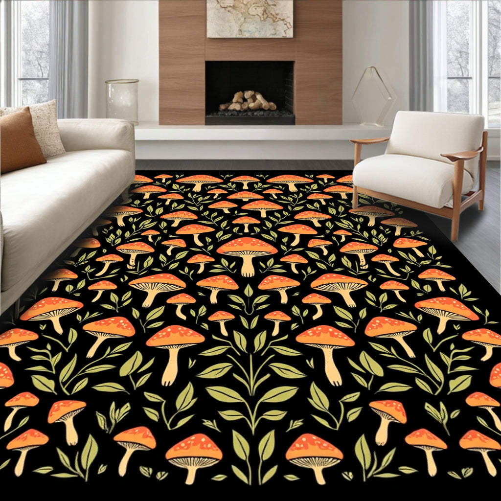 Mushroom Woodland Pattern Rug