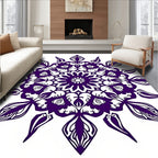Deep Purple Intricate Floral Mandala Rug