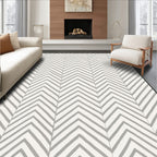 Classic Light Gray Chevron Zigzag Rug