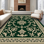Elegant Floral Bordered Traditional Pattern Rug