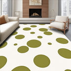 Olive Circles Pattern Design Rug
